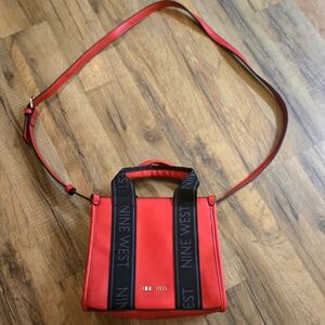 Nine West Jolene Small Red And Black Crossbody Purse